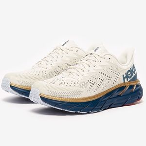 Women’s New Hoka One One Clifton 7 Cream Blue 9